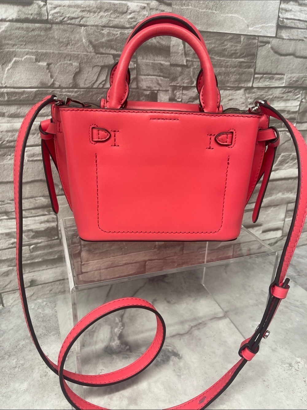 Michael Kors Small Legacy Hamilton Satchel & Matching Wallet Geranium Pink - Picture 3 of 15